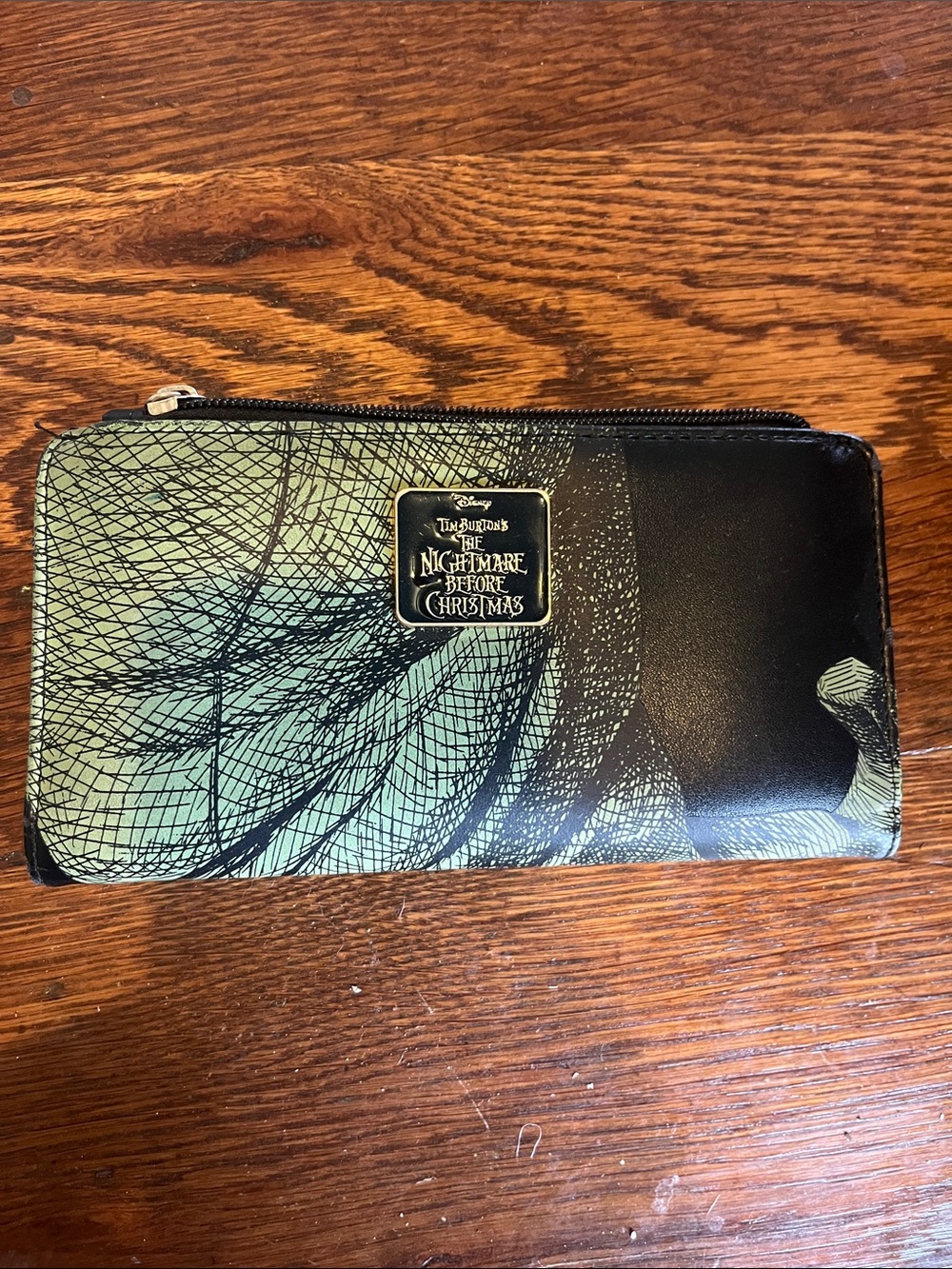 The Nightmare Before Christmas Zip Wallet with Metal Logo
